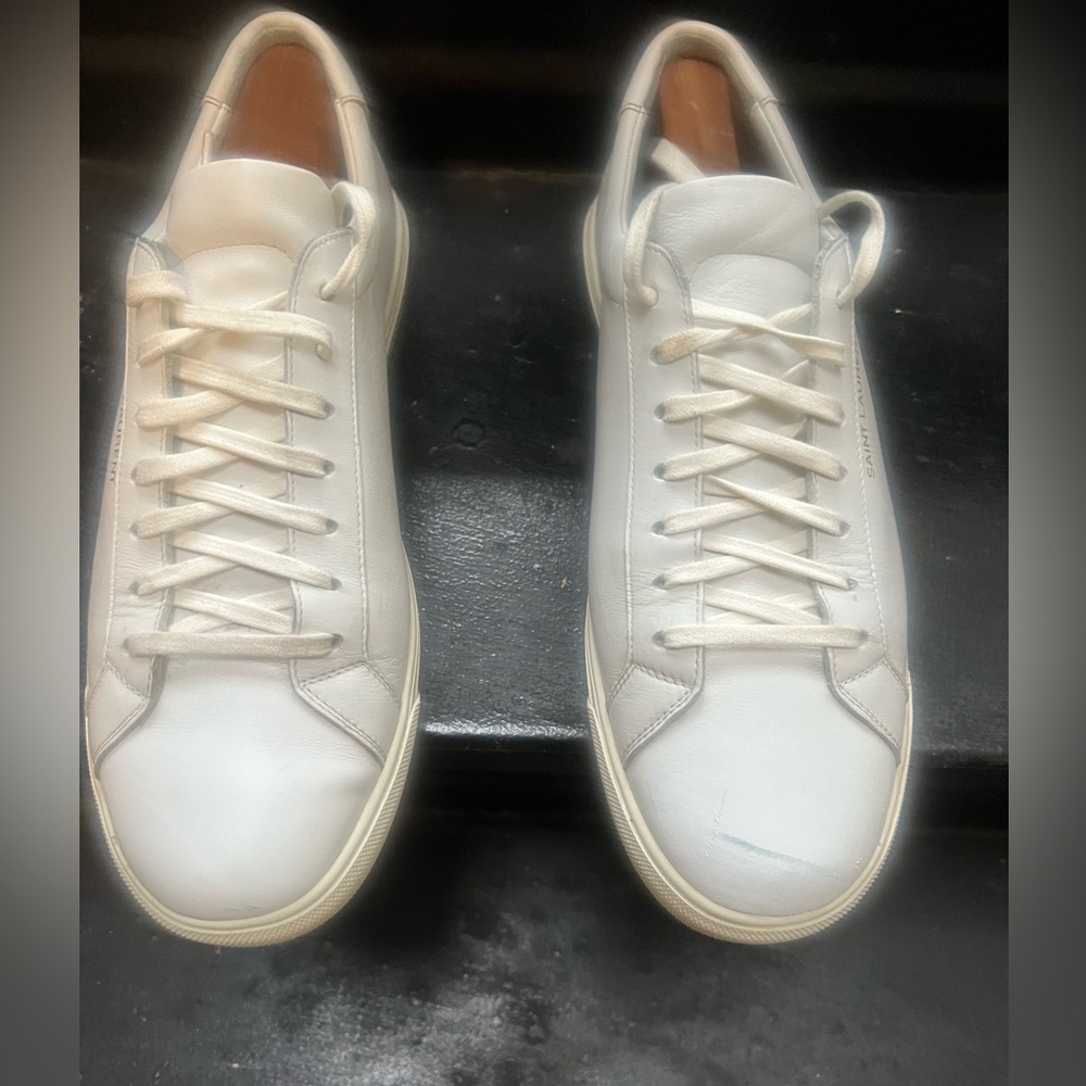 Yves Saint Laurent Andy white court side leather US10 EU43 pre owned